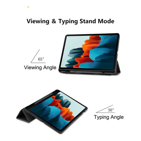 ENKAY HAT PRINCE ENK-8011 Tri-fold Stand PU Leather Smart Cover with Pen Slot for Samsung Galaxy Tab S7 11.0 T870 / T875 / S8