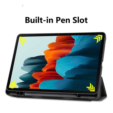 ENKAY HAT PRINCE ENK-8011 Tri-fold Stand PU Leather Smart Cover with Pen Slot for Samsung Galaxy Tab S7 11.0 T870 / T875 / S8