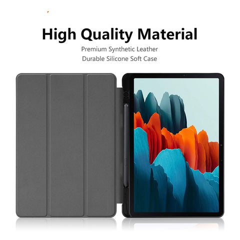 ENKAY HAT PRINCE ENK-8011 Tri-fold Stand PU Leather Smart Cover with Pen Slot for Samsung Galaxy Tab S7 11.0 T870 / T875 / S8