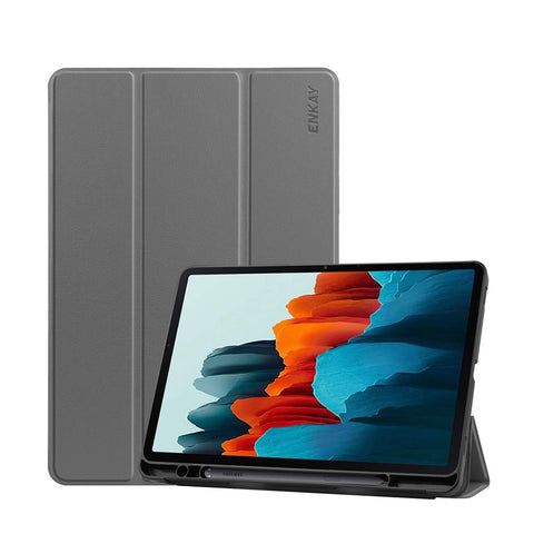 ENKAY HAT PRINCE ENK-8011 Tri-fold Stand PU Leather Smart Cover with Pen Slot for Samsung Galaxy Tab S7 11.0 T870 / T875 / S8