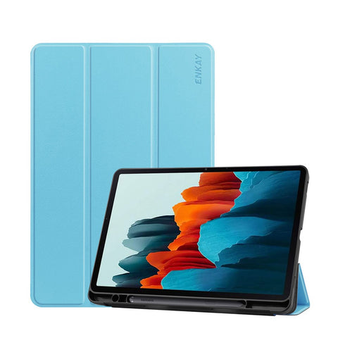 ENKAY HAT PRINCE ENK-8011 Tri-fold Stand PU Leather Smart Cover with Pen Slot for Samsung Galaxy Tab S7 11.0 T870 / T875 / S8