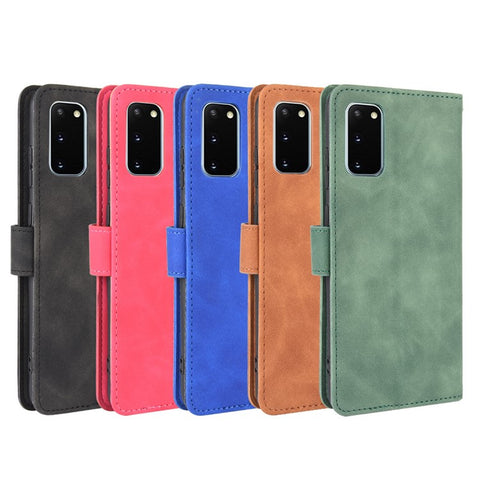 Skin-touch Leather Protector Wallet Stand Flip Case for Samsung Galaxy S20 Lite/Fan Edition/FE 5G/4G