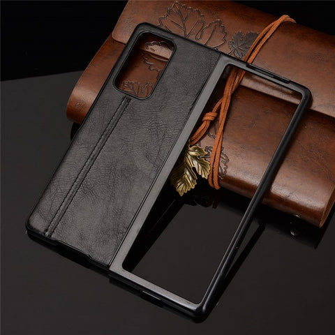 PU Leather Coated PC + TPU Shell for Samsung Galaxy Z Fold2 5G