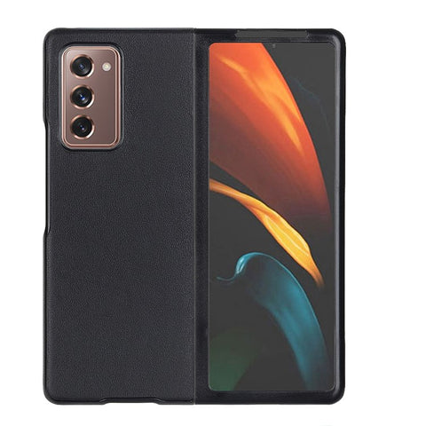 Genuine Leather Coated Hard PC Shell with Flexible 180-Degree Folding for Samsung Galaxy Z Fold2 5G