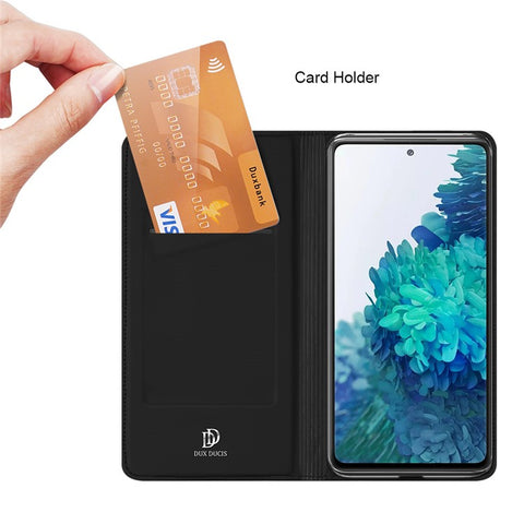 DUX DUCIS Skin Pro Series Card Slot PU Leather Phone Cover for Samsung Galaxy S20 FE 4G/5G/S20 Lite/S20 FE 2022