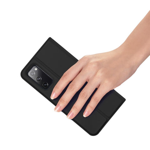 DUX DUCIS Skin Pro Series Card Slot PU Leather Phone Cover for Samsung Galaxy S20 FE 4G/5G/S20 Lite/S20 FE 2022