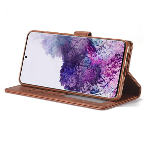LC.IMEEKE Leather Wallet Stand Case with Reserved Front Cutout for Samsung Galaxy S20 FE 4G / FE 5G / S20 Lite / S20 FE 2022