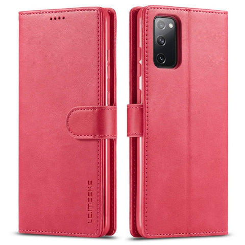 LC.IMEEKE Leather Wallet Stand Case with Reserved Front Cutout for Samsung Galaxy S20 FE 4G / FE 5G / S20 Lite / S20 FE 2022