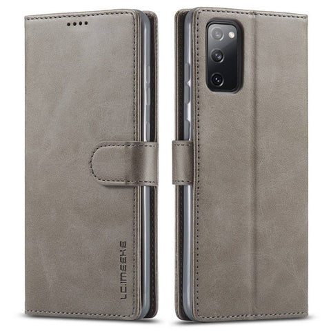 LC.IMEEKE Leather Wallet Stand Case with Reserved Front Cutout for Samsung Galaxy S20 FE 4G / FE 5G / S20 Lite / S20 FE 2022