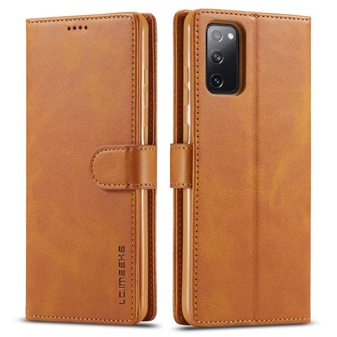 LC.IMEEKE Leather Wallet Stand Case with Reserved Front Cutout for Samsung Galaxy S20 FE 4G / FE 5G / S20 Lite / S20 FE 2022