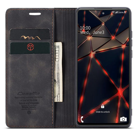 CASEME 013 Series Phone Cover for Samsung Galaxy S20 FE 4G/FE 5G/S20 Lite/S20 FE 2022 Auto-absorbed Leather Stand Wallet Case