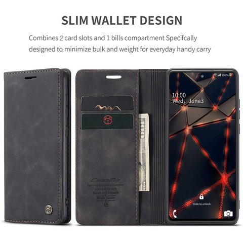 CASEME 013 Series Phone Cover for Samsung Galaxy S20 FE 4G/FE 5G/S20 Lite/S20 FE 2022 Auto-absorbed Leather Stand Wallet Case