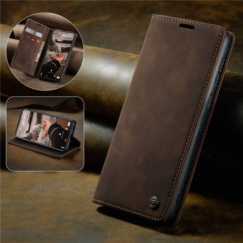 CASEME 013 Series Phone Cover for Samsung Galaxy S20 FE 4G/FE 5G/S20 Lite/S20 FE 2022 Auto-absorbed Leather Stand Wallet Case