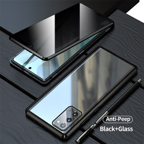 Anti-peep Magnetic Installation Metal Frame + Tempered Glass Hybrid Case for Samsung Galaxy S20 FE/Fan Edition/S20 FE 5G/Fan Edition 5G/S20 Lite/S20 FE 2022