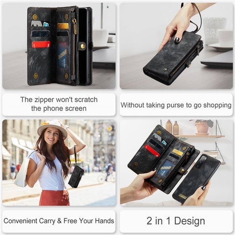 CASEME for Samsung Galaxy S20 FE / S20 Fan Edition / S20 FE 5G / S20 Fan Edition 5G / S20 Lite / S20 FE 2022 008 Series Multi-function 2-in-1 Wallet TPU+PU Leather Phone Case