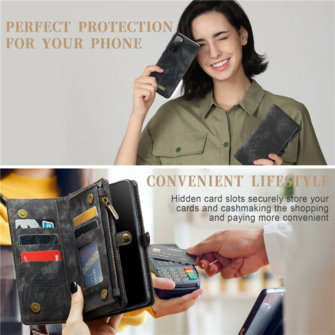 CASEME for Samsung Galaxy S20 FE / S20 Fan Edition / S20 FE 5G / S20 Fan Edition 5G / S20 Lite / S20 FE 2022 008 Series Multi-function 2-in-1 Wallet TPU+PU Leather Phone Case