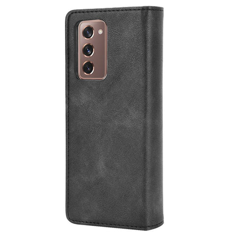Magnetic Buckle Plaid Decor Phone Protective Shell for Samsung Galaxy Z Fold2 5G