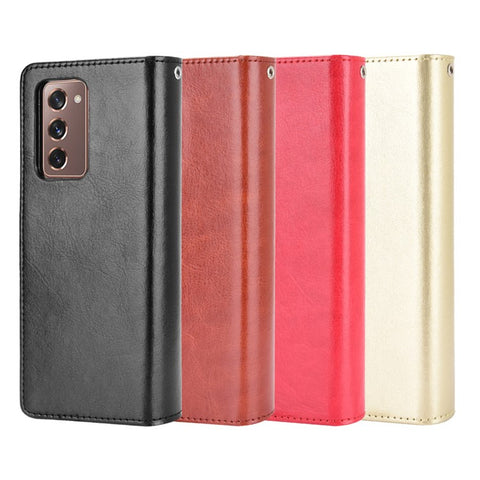 Crazy Horse Texture Card holder Leather Phone Case Samsung Galaxy Z Fold2 5G