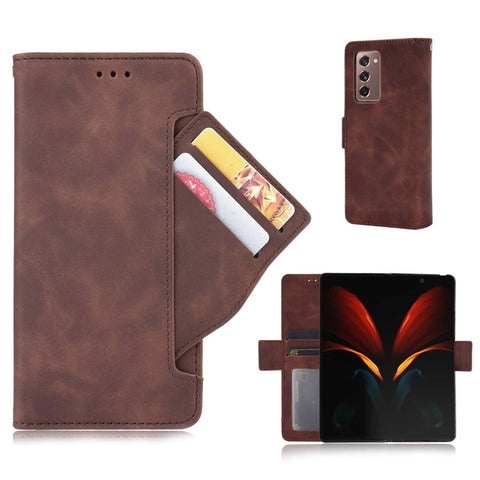 For Samsung Galaxy Z Fold2 5G Multi-slot Leather Case Wallet Stand Shell Protector Phone Cover Case