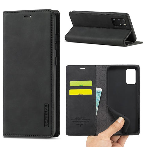 LC.IMEEKE Auto-Absorbed Leather Wallet Stand Phone Protective Shell with Wallet Stand for Samsung Galaxy S20 Plus/S20 Plus 5G