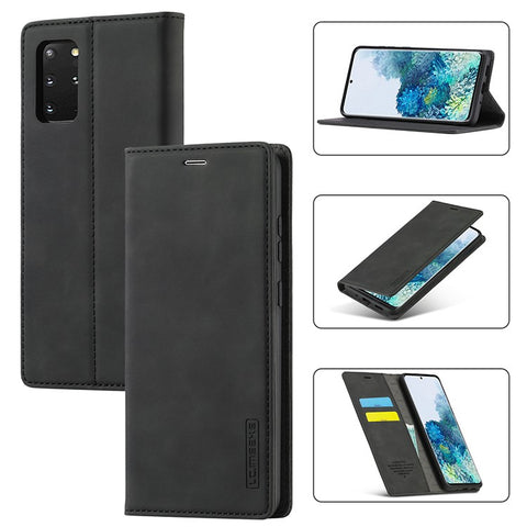 LC.IMEEKE Auto-Absorbed Leather Wallet Stand Phone Protective Shell with Wallet Stand for Samsung Galaxy S20 Plus/S20 Plus 5G
