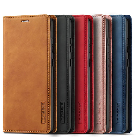 LC.IMEEKE Auto-Absorbed Leather Wallet Stand Phone Protective Shell with Wallet Stand for Samsung Galaxy S20 Plus/S20 Plus 5G