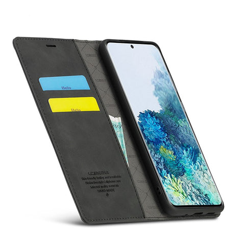 LC.IMEEKE Auto-Absorbed Leather Wallet Stand Phone Protective Shell with Wallet Stand for Samsung Galaxy S20 Plus/S20 Plus 5G