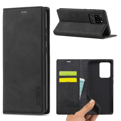 LC.IMEEKE LC Strong Magnetic Series Leather Wallet Phone Protective Shell for Samsung Galaxy S20 Ultra