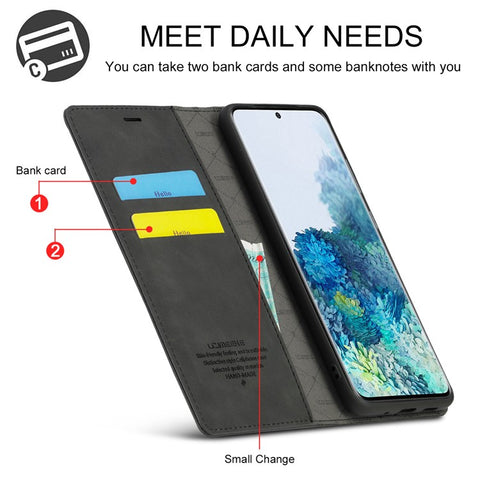 LC.IMEEKE LC Strong Magnetic Series Leather Wallet Phone Protective Shell for Samsung Galaxy S20 Ultra