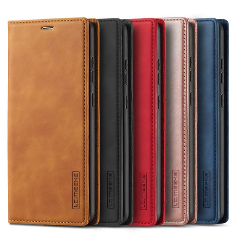 LC.IMEEKE LC Strong Magnetic Series Leather Wallet Phone Protective Shell for Samsung Galaxy S20 Ultra