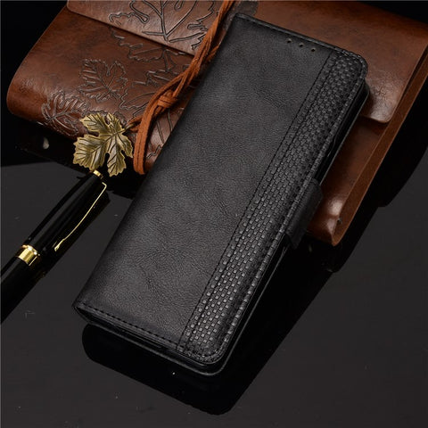 Side Magnetic Buckle Vintage Style Wallet Leather Stand Phone Cover Case for Samsung Galaxy Z Fold2 5G