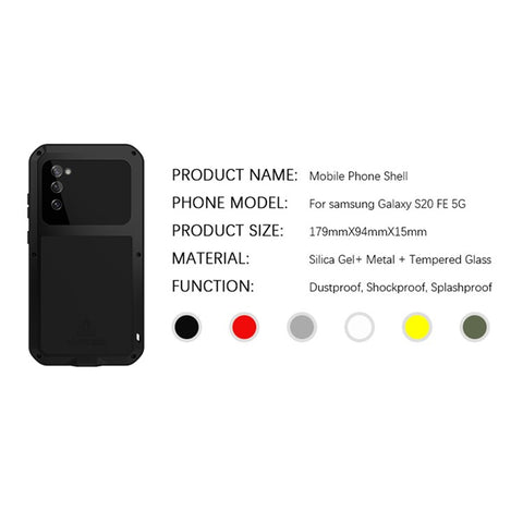 LOVE MEI Protective Case with Temepered Glass Film for Samsung Galaxy S20 FE 4G / 5G / 2022 / S20 Lite Shockproof Dropproof Dustproof Cover