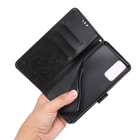 For Samsung Galaxy S20 FE 4G/5G/S20 Lite/S20 FE 2022 Butterfly Flower Imprinting Leather Wallet Case