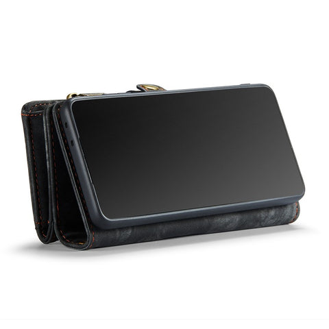 CASEME 008 Series for Samsung Galaxy S21 Ultra 5G PU Leather Zipper Multi-function Phone Case Magnetic Detachable 2-in-1 Wallet Stand Cover