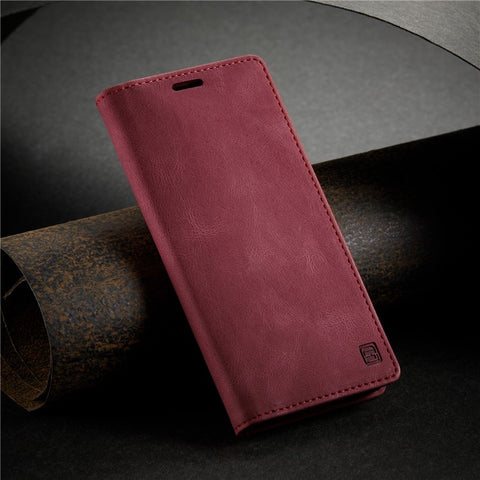 AUTSPACE A01 Series for Samsung Galaxy S21 Ultra 5G Leather Case Wallet RFID Blocking Cover