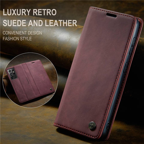 CASEME 013 Series Magnetic Clasp Stand Wallet Leather Shell for Samsung Galaxy S21 Ultra 5G