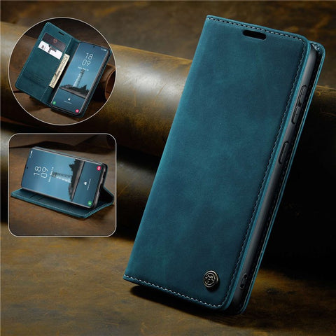 CASEME 013 Series Magnetic Clasp Stand Wallet Leather Shell for Samsung Galaxy S21 Ultra 5G