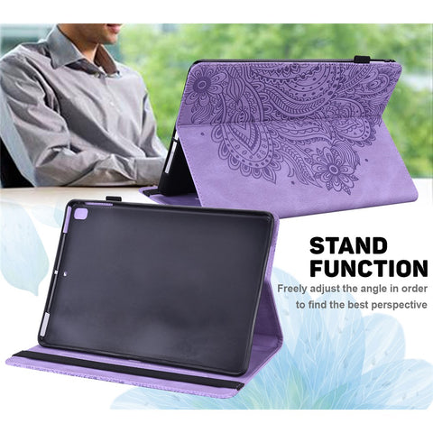 Imprinted Peacock Flower Pattern Leather Tablet Protective Shell with Strap for Samsung Galaxy Tab A 10.1 (2016) SM-T580/T585/T580/T585N
