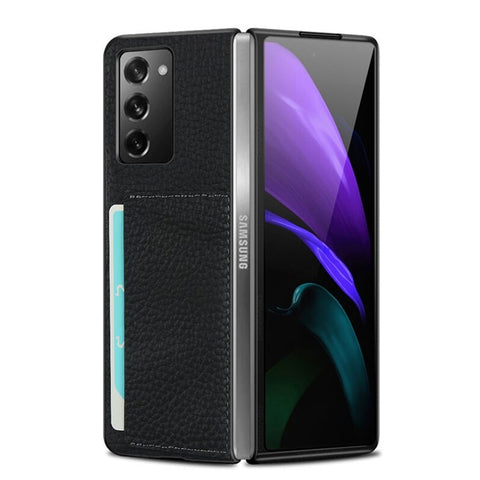 Litchi Texture Genuine Leather Case with Card Slot for Samsung Galaxy Z Fold2 5G