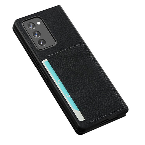 Litchi Texture Genuine Leather Case with Card Slot for Samsung Galaxy Z Fold2 5G