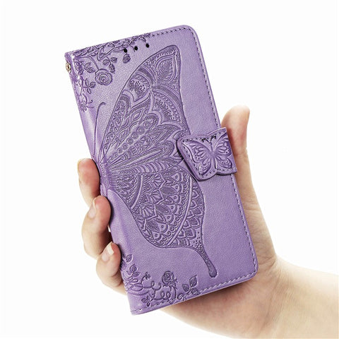 Imprint Big Butterfly Leather Wallet Phone Case for Samsung Galaxy Z Fold2 5G