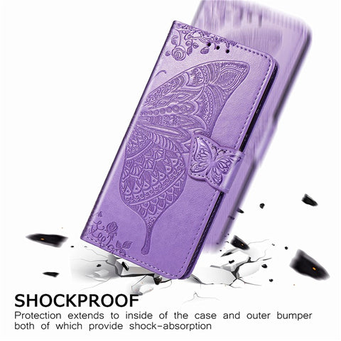 Imprint Big Butterfly Leather Wallet Phone Case for Samsung Galaxy Z Fold2 5G