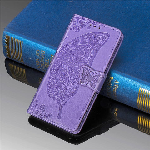 Imprint Big Butterfly Leather Wallet Phone Case for Samsung Galaxy Z Fold2 5G