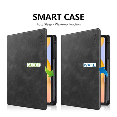 ENKAY HAT PRINCE ENK-8025 PU + TPU Tablet Case Cover Stand with Pen Slot for Galaxy Tab S6 Lite (2020) P615 P610 / (2022) / (2024)
