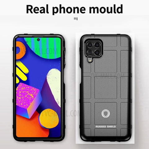 Shock-proof Rugged Square Grid Texture TPU Phone Cover Case for Samsung Galaxy M62/F62