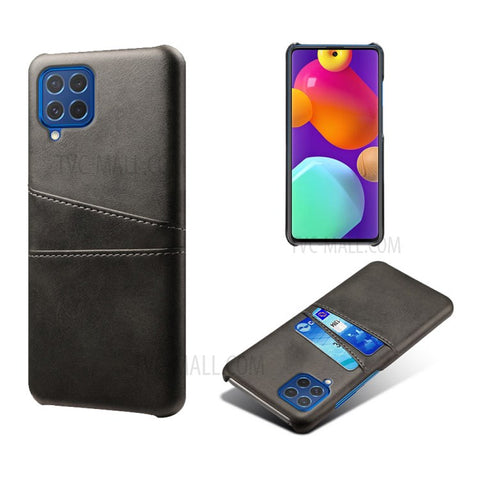 KSQ Double Card Slots PU Leather Coated Plastic Case for Samsung Galaxy M62/F62