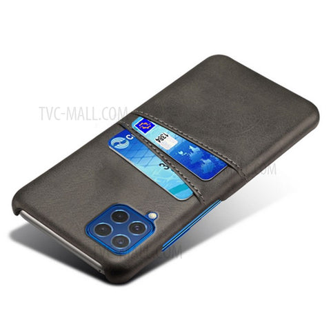 KSQ Double Card Slots PU Leather Coated Plastic Case for Samsung Galaxy M62/F62