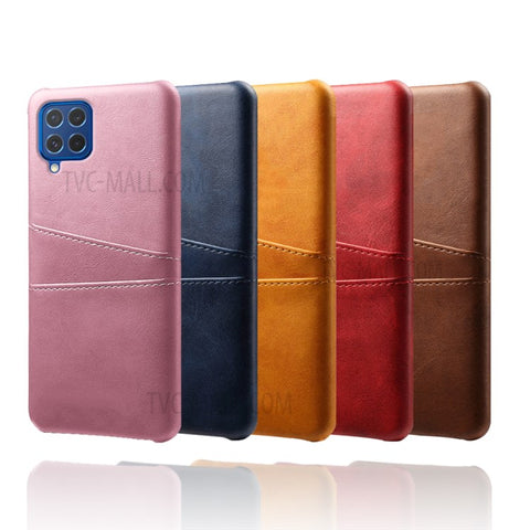 KSQ Double Card Slots PU Leather Coated Plastic Case for Samsung Galaxy M62/F62