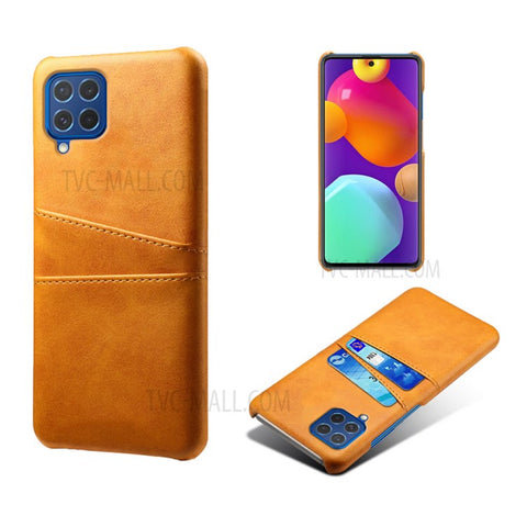 KSQ Double Card Slots PU Leather Coated Plastic Case for Samsung Galaxy M62/F62
