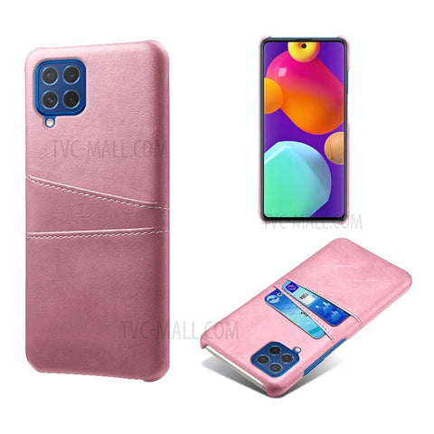 KSQ Double Card Slots PU Leather Coated Plastic Case for Samsung Galaxy M62/F62